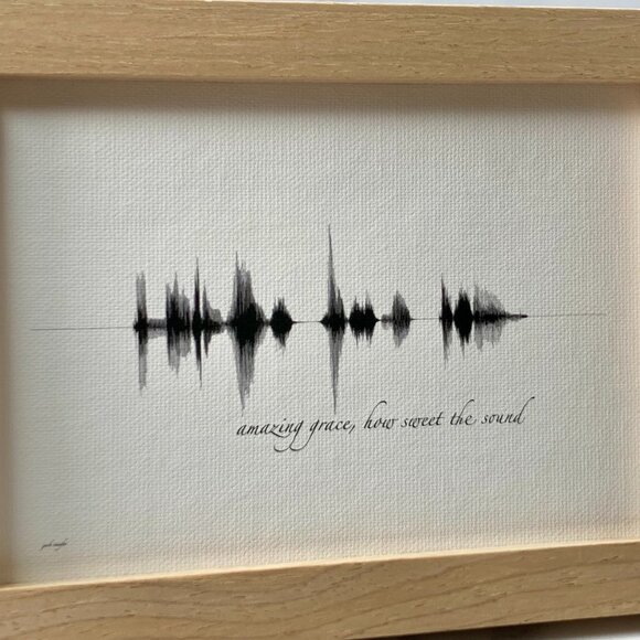 Amazing Grace, How Sweet The Sound Soundwave 5x7 Canvas Frame - Picture 2 of 4